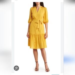 NANETTE Nanette Lepore Stock Belted Tiered Knee Dress, size 8